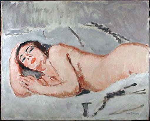 22. kép: Kees van Dongen: Reclining nude, (1925, Worcester Art Múzeum) és az ELISA vizsgálat eredményei Kees van