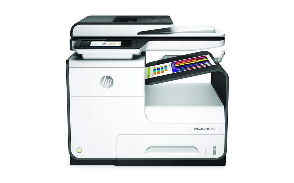 Adatlap HP PageWide 77dw többfunkciós nyomtató Kategóriája leggyorsabb többfunkciós HP-nyomtatója, rendkívül kedvező áron A HP PageWide professzionális minőségű színes dokumentumokat készít, gyors