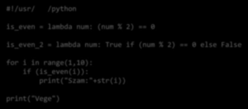 Lambda Függvények #!