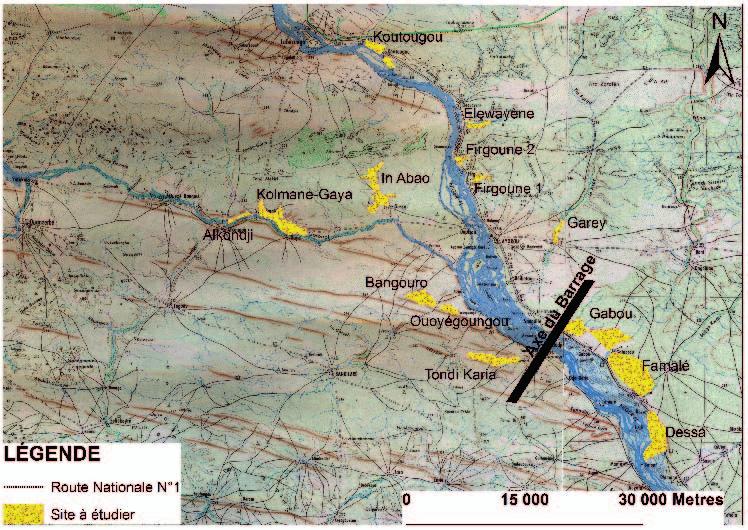 L objectif spécifique est l évaluation de la faisabilité (APS), la préparation des dossiers d études d aménagements hydro-agricoles (APD et DAO) de 4 000 ha, en amont et à l aval immédiat du barrage