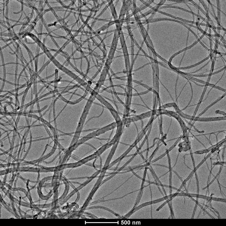 5.2. Szén nanocső hordozó karakterizálása A szén nanocső hordozó struktúráját, valamint a dópolás szerkezetre gyakorolt hatását TEM mérések segítségével vizsgáltam.