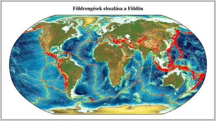 A földregések térbeli eloszlása A 2000.
