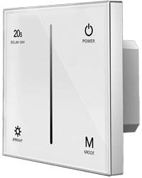 4GHz, RF wireless, simultaneously 4 zone control seperately or synchronously, each zone could control multiple receivers. 2.4GHz, RF Remote Control function max.30m Short press recall scene.