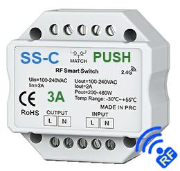 Optional push-button modules: MBELL-01W, MPB-01W, MPB-02W, MPB-03W Match Key: Short press match key of the RF switch, within 5s, press any zone on/off key of the remote Match use Power-up 1.