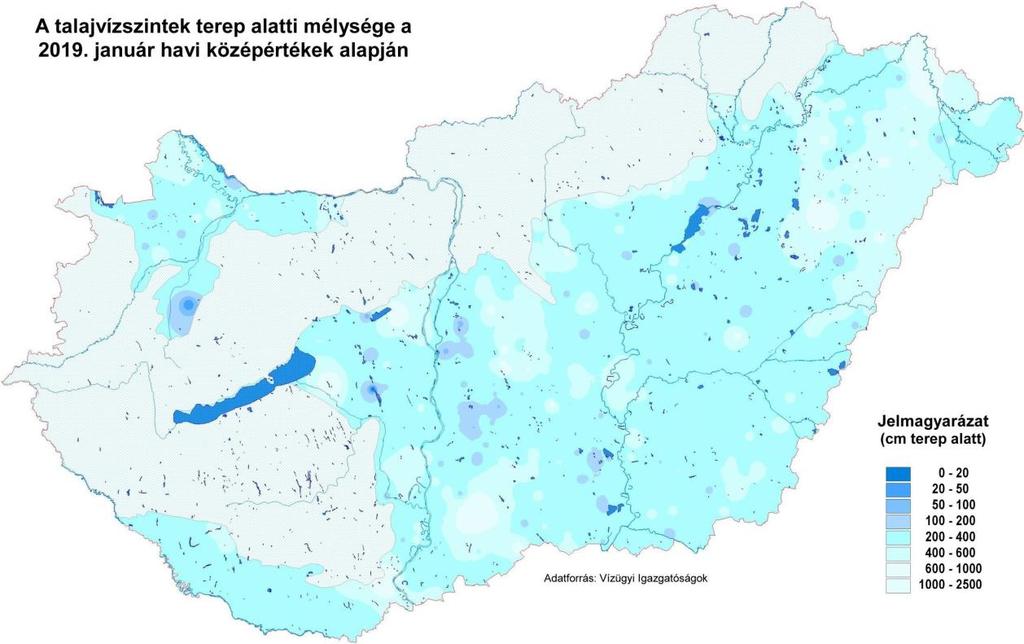 A táblázatban regisztrált adatok szerepelnek Helye Talajvízkút Mélysége Többévi Január 2019.