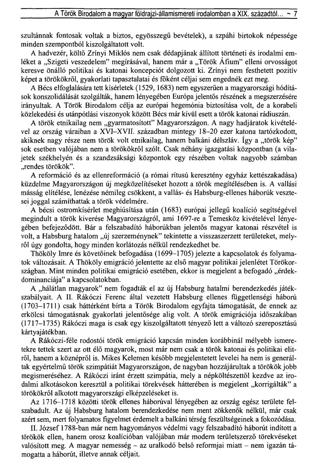 A Török Birodalom a magyar földrajzi-államismereti irodalomban a XIX. századtól.