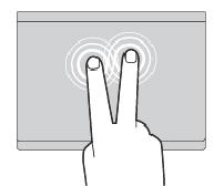 A jobb gombbal kattintáshoz két ujjal is koppinthat az érintőfelület valamelyik részén. Görgetés Helyezze két ujját az érintőfelületre, és mozgassa őket függőlegesen vagy vízszintesen.