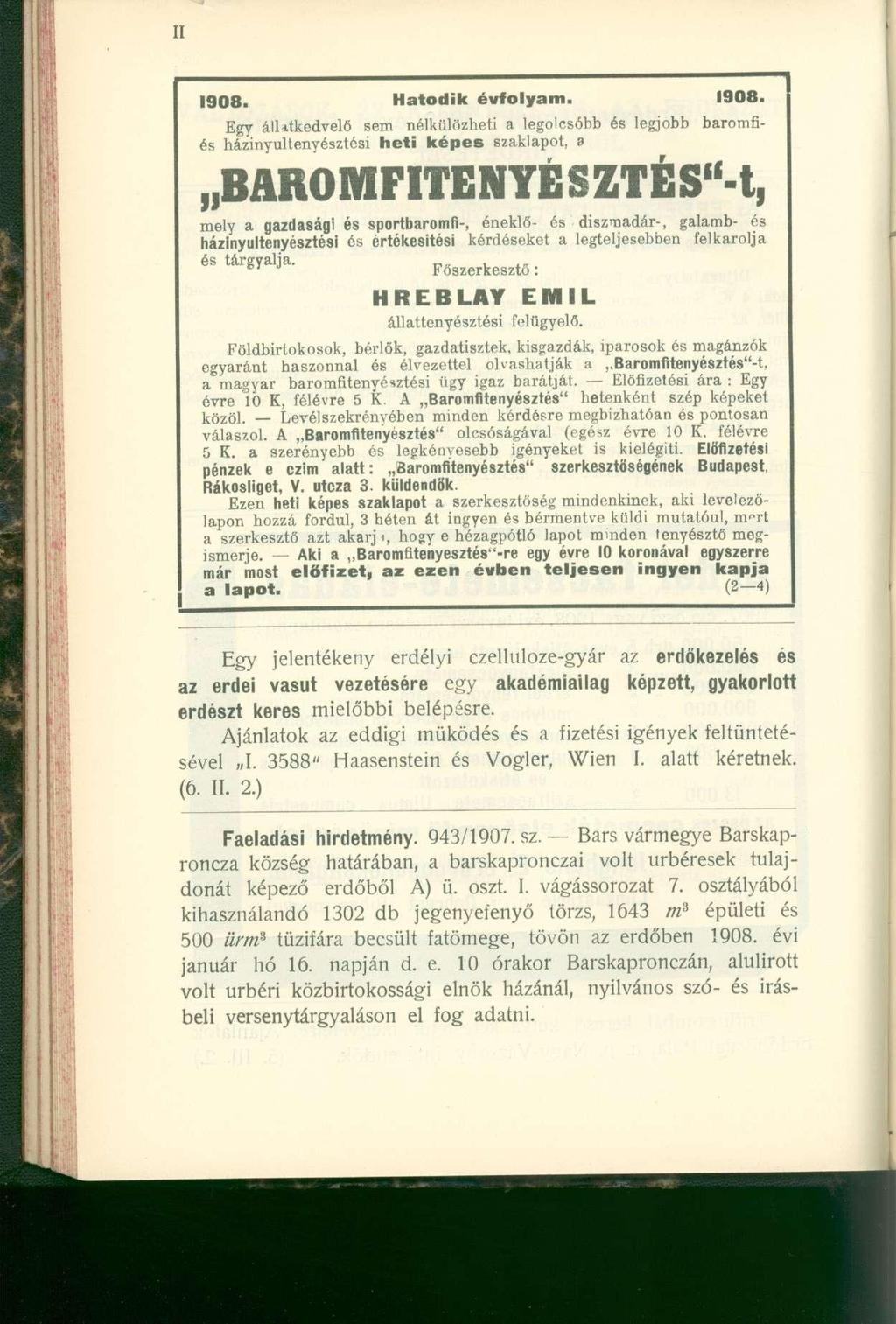 1908. Hatodi k évfolyam. 1908.