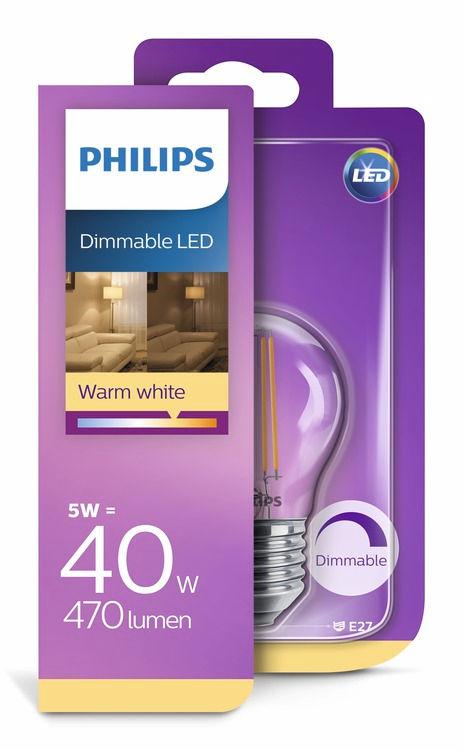 PHILIPS LED kisgömb lámpa (szabályozható) 5W (40W) E27 Meleg fehér szabályozható A jól láthatóságra tervezve A megszokott formák, melyeket ismer és kedvel.