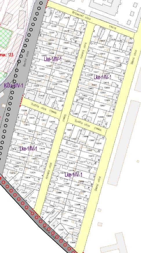 Lke-1 Kertvárosias, intenzív beépítésű lakóterület Ma hatályos paraméterek Ikres / kialakult