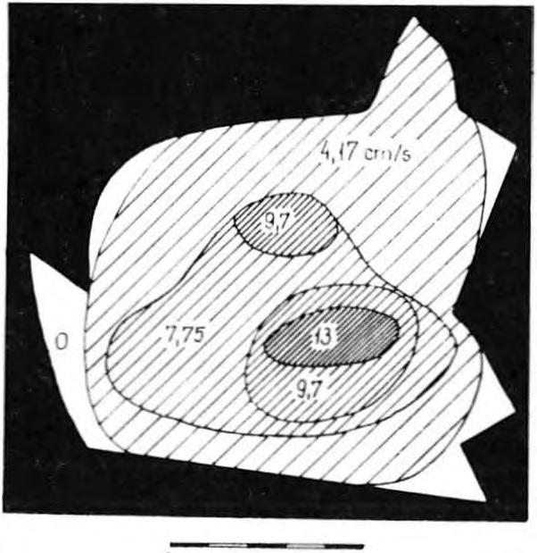 ábra. A Hufnáger-járat légáramszerkezetének metszete 1976 augusztusában, a délelőtti órákban Fig.