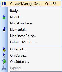 6.2 Terhelési adatkészlet definiálása (1) Model -> Load -> Create/Manage Set a terhelés(eke)t