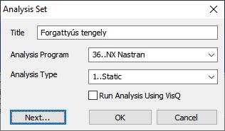 8.2 Új analízis definiálása új analízis létrehozása: [New ]