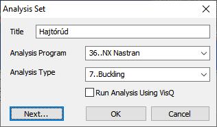 8.2 Új analízis definiálása új analízis létrehozása: [New ] az analízis elnevezése (opcionális): Analysis Set Title