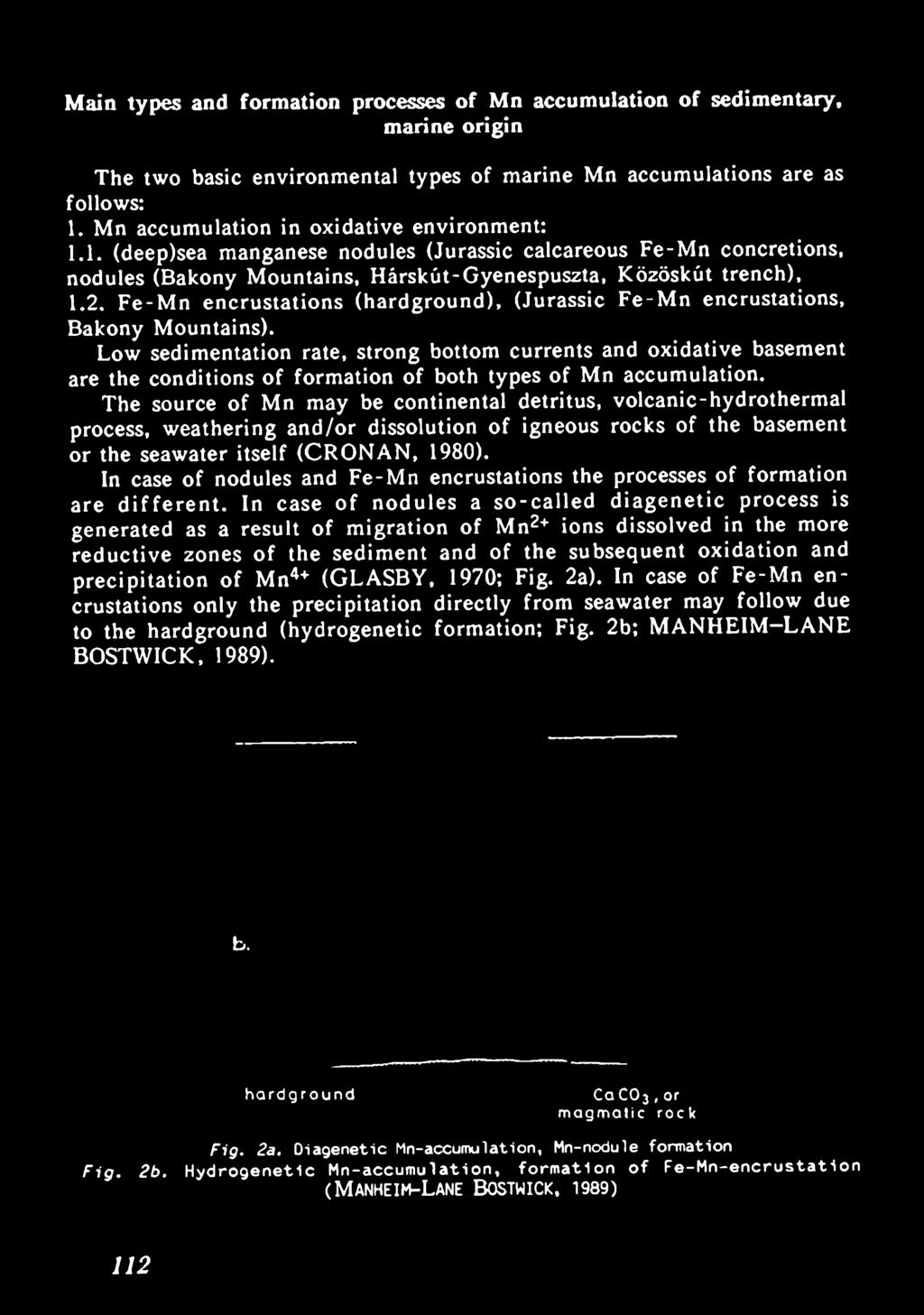 The source of Mn may be continental detritus, volcanic-hydrothermal process, weathering and/or dissolution of igneous rocks of the basement or the seawater itself (CRONAN, 1980).