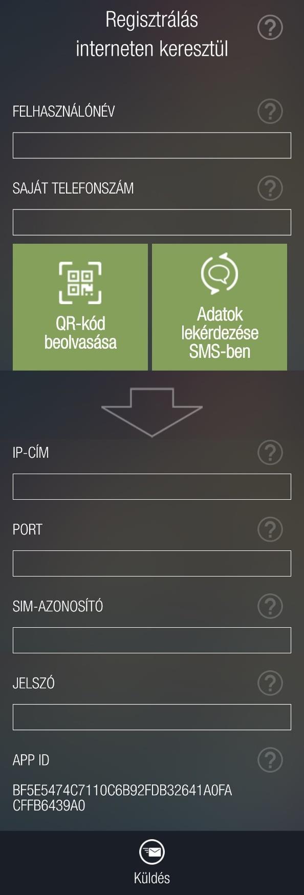 2.2 Mobileszköz regisztrálása interneten keresztül 1.