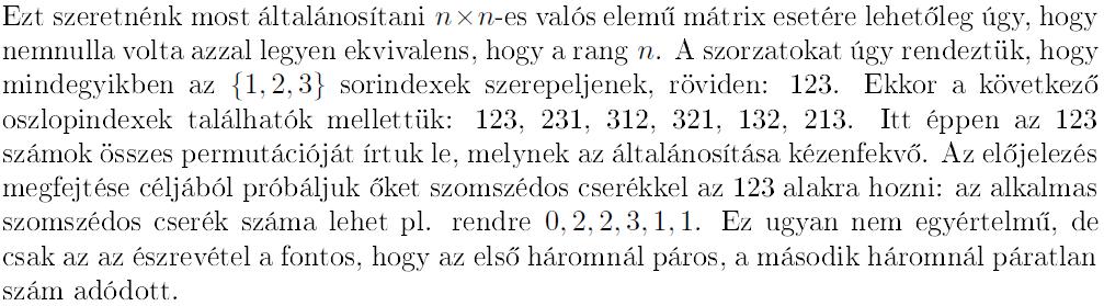 LINEÁRIS ALGEBRA (A, B, C) tematika (BSc) I éves nappali