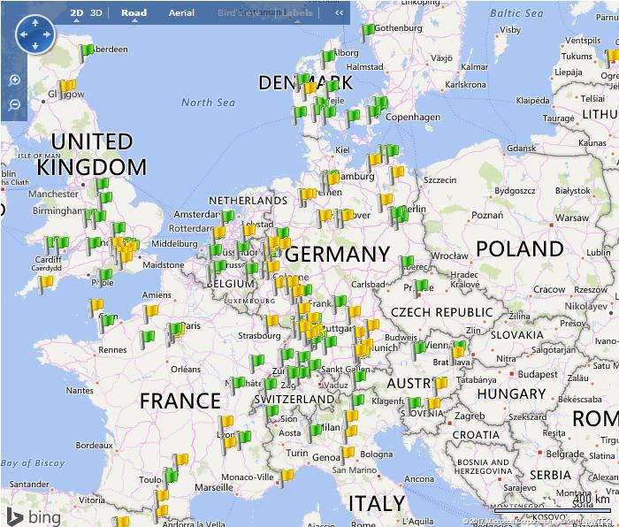Stations Europe Leading countries: USA Germany United Kingdom
