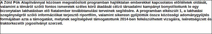 Támogatási program elnevezése: Támogató megnevezése: központi költségvetés Támogatás forrása: önkormányzati költségvetés nemzetközi forrás más gazdálkodó Támogatás időtartama: Támogatási összeg: -