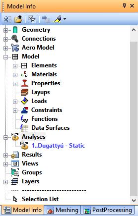8.4 Analízis monitor [Analysis Monitor] és [Model Info] az analízis folyamata az Analysis Monitor-ban nyomon követhető
