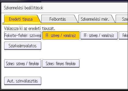 A Szkennelési beállítások megadása A Szkennelési beállítások megadása 1. Nyomja meg a [Szkennelési beáll.] gombot. 2.