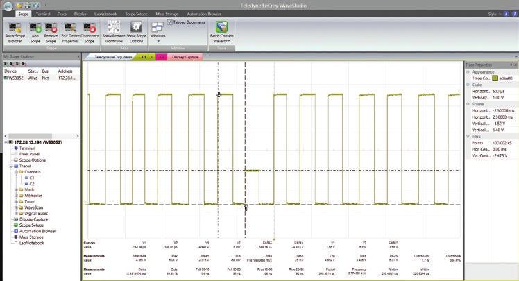 acquired waveforms offline.