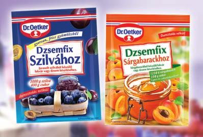 A Dr. Oetker Dzsemfix 3:1 a még inkább cukortakarékos változat (1250 g gyümölcshöz csupán 350 g cukor szükséges).