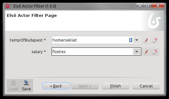 Task és Actor 2.24. ábra. Saját készítés Actor Filter - Használat - 3 2.25. ábra. Új user felvétele a portálon Ezután újra Next, majd a lter 2 input paramérét rendeljük össze (2.24. ábra) a workow korábban létrehozott homerseklet és zetes változóihoz.