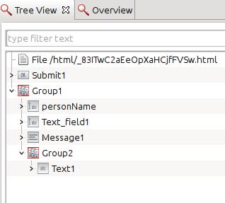 A Form designer használata Group Widget A Group widget feladata az, hogy összefogjon vezérl ket (3.60. ábra), így azokat együtt is lehet kezelni, külön stílust is kaphatnak. 3.60. ábra. A Group widget összefog több beágyazott widget-et Mindezt futás közben a 3.
