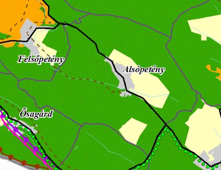 A területrendezési tervvel való összhang igazolása Alsópetény területére a Nógrád Megye Területrendezési Tervéről szóló 29/2005. (XII.01.) Kgy. rendelete érvényes, az OTrT (2003. évi XXVI. tv.