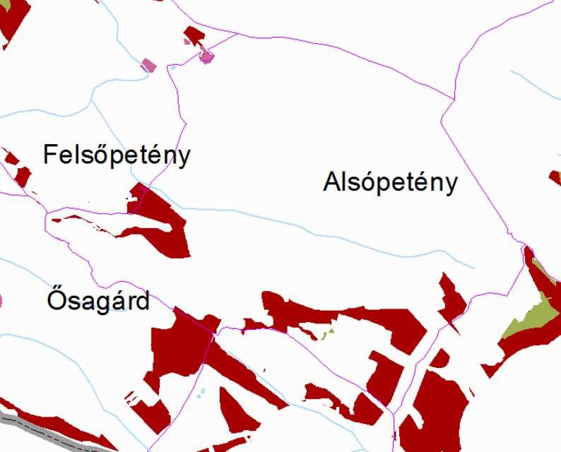 3/3. m.: Térségi komplex tájrehabilitációt igénylő övezete: Az övezet a tervezési területet nem érinti.