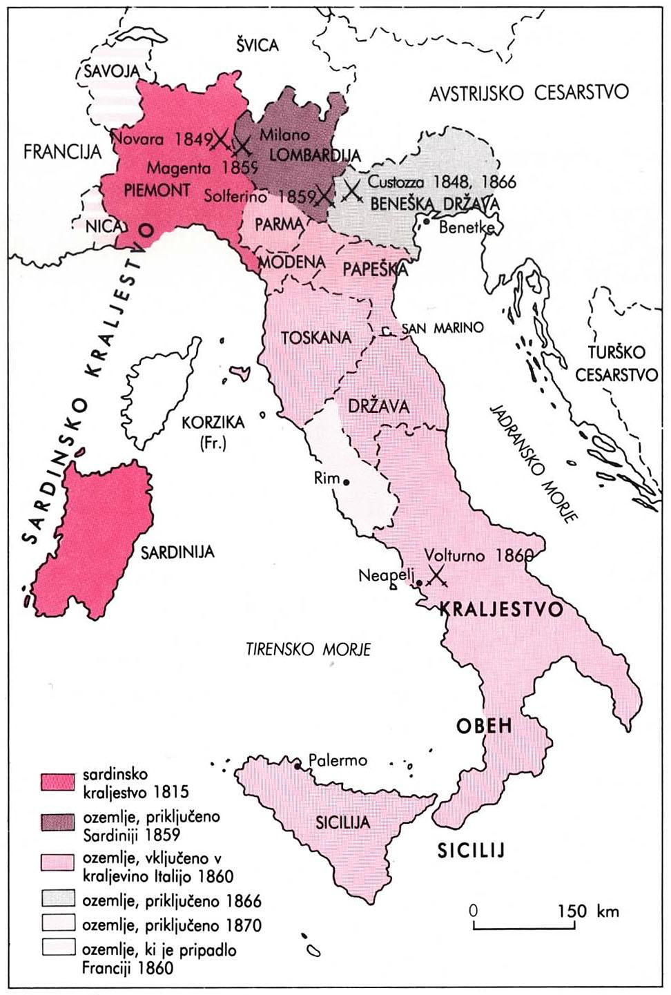 4 M071-511-1-1M OD ZDRUŽITVE ITALIJE DO KONCA PRVE SVETOVNE VOJNE OLASZORSZÁG EGYESÍTÉSÉTŐL AZ ELSŐ VILÁGHÁBORÚ VÉGÉIG 1. Italija je tudi po dunajskem kongresu ostala razdeljena na več držav.