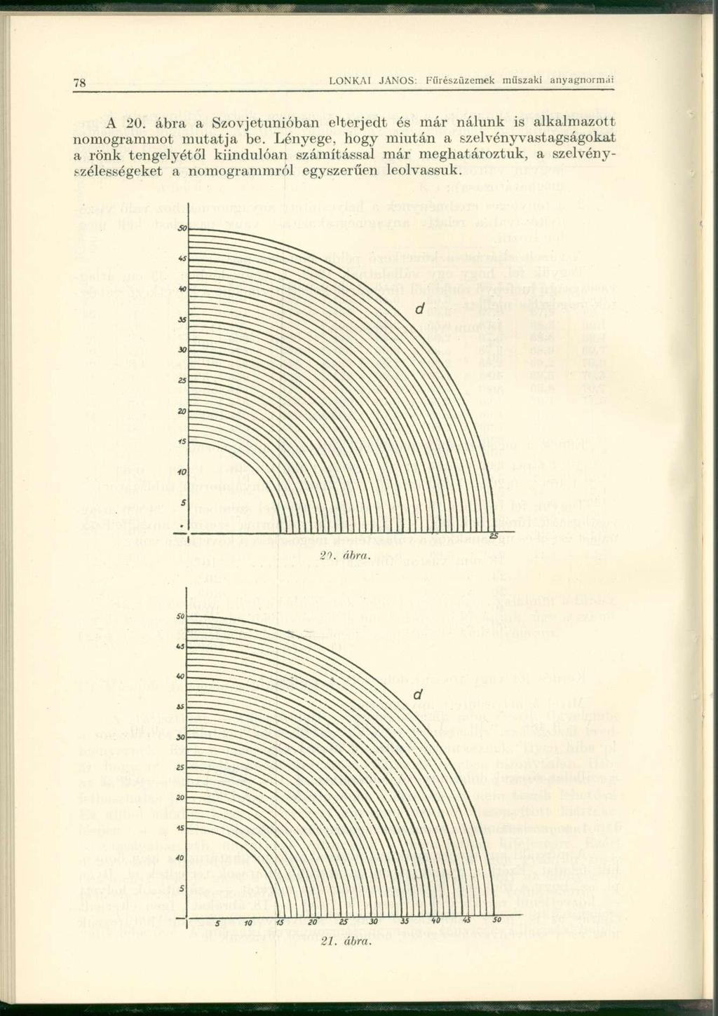 A 20. ábra a Szovjetunióban elterjedt és már nálunk is alkalmazott nomogrammot mutatja be.