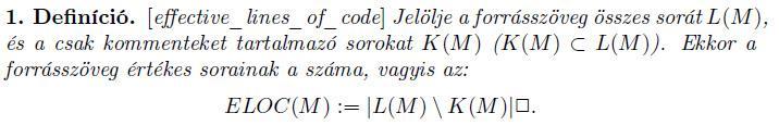 Értékes sorok száma Az effective_lines_of_code a kódrészlet, konkrétabban a