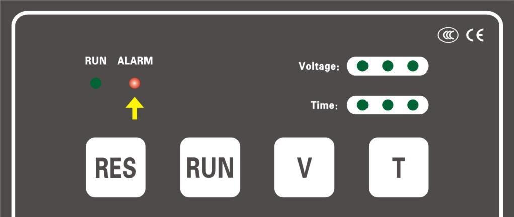 A piros ALARM LED világít: jelezze a telepítőnek a hibát Feszültség jelző LED -ek A