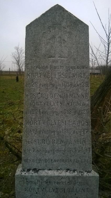 Szürke műkő sírjel. Rajta volt az elhunyt hadköteles neve, a sírkő a debreceni Preiszler sírköves műhely munkája, felirata: "1914-1918" volt. Csak egy "A" betű és az "1918. okt.