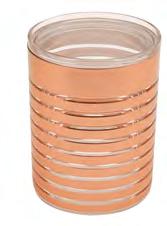 STRIPES CANISTERS SAN plastic with metal print lid with silicone seal realistic metal effect not