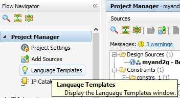 Xilinx Vivado Project Manager VHDL