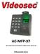 AC-MFP-X7. RFID kártyaolvasó beépített ujjlenyomat olvasóval. Felhasználói leírás