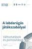 2019/20. A labdarúgás játékszabályai. Változtatások és pontosítások