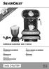 IAN Espresso Machine SEM 1100 B3. Kavni aparat za espresso. Eszpresszó kávéfőző. Kávovar. Espresovač. Navodila za uporabo. Használati utasítás