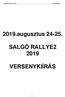 2019.augusztus SALGÓ RALLYE VERSENYKIÍRÁS