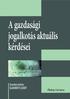 A gazdasági jogalkotás aktuális kérdései