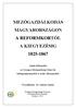 MEZŐGAZDÁLKODÁS MAGYARORSZÁGON A REFORMKORTÓL A KIEGYEZÉSIG 1825-1867