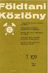 Földtani Közlöny T. 109, No. 1. (1979) A MAGYARHONI FÖLDTANI TÁRSULAT FOLYÓIRATA БЮЛЛЕТЕНЬ ВЕНГЕРСКОГО ГЕОЛОГИЧЕСКОГО ОБЩЕСТВА