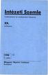 Intézeti Szemle XX. Tudományos és módszertani folyóirat. évfolyam. Budapest