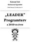 Sziront Art. Közhasznú Egyesület. 2456 Besnyő, Gorkij utca 9. LEADER Programterv. a 2010-es évre