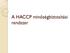 A HACCP minőségbiztosítási rendszer