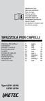 SPAZZOLA PER CAPELLI. Type L5701 L5702 L5703 L5704