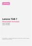 Lenovo TAB 7. Használati útmutató. Lenovo TB-7504F Lenovo TB-7504X